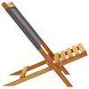 vidaXL Scaune de grădină pliabile 8 buc., textil antracit/lemn masiv