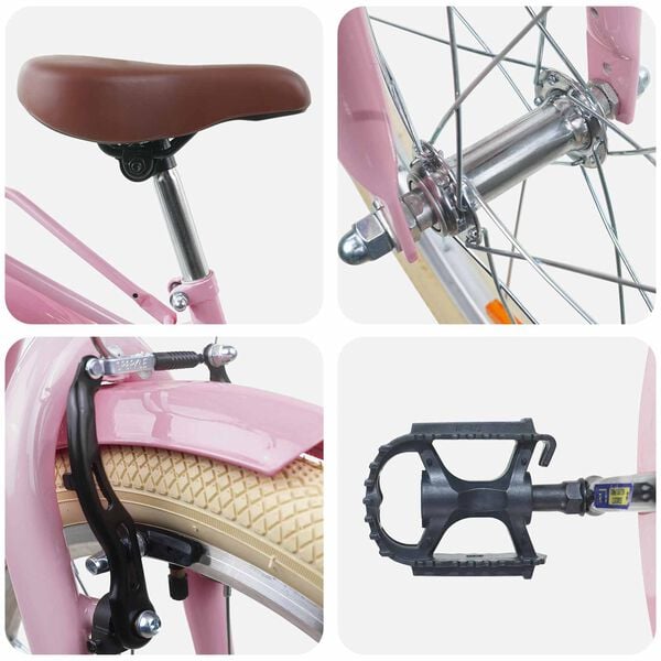 vidaXL Bicicletă pentru Copii 20 Inci pentru 6-11 ani Roz deschis