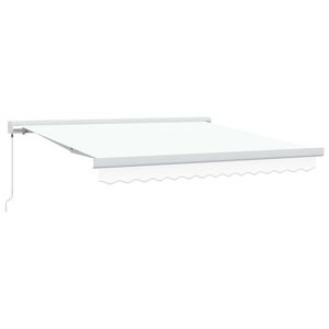 vidaXL Copertină retractabilă Alb 300 x 250 cm P&acirc;nză și Aluminiu