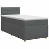 vidaXL Pat boxspring cu saltea Gri &icirc;nchis 80 x 200 cm Țesătură