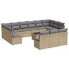 vidaXL Set canapele de grădină, 14 piese, cu perne, bej, poliratan