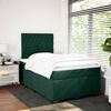 vidaXL Pat box spring cu saltea, verde &icirc;nchis, 120x200 cm, catifea