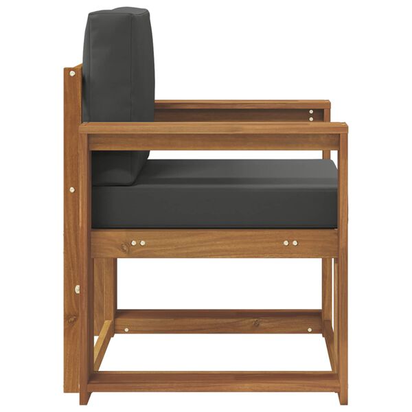 vidaXL Canapea de exterior Lemn de acacia solid și poliester natural