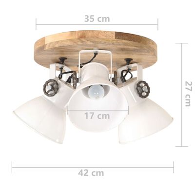 vidaXL Lampă de tavan industrială, alb, 42 x 27 cm, 25 W, E27