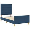 vidaXL Cadru de pat cu headboard albastru 90 x 190 cm țesătură