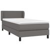vidaXL Pat box spring cu saltea, gri, 80x200 cm, piele ecologică