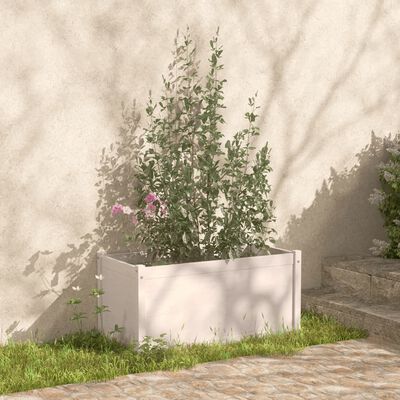 vidaXL Jardiniere de grădină 2 buc. alb 100x50x50 cm lemn masiv pin