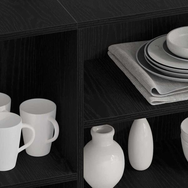 vidaXL Bufet Stejar Negru 120 x 30 x 75 cm Lemn compozit