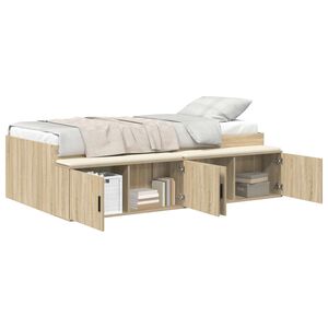 vidaXL Cadru de pat cu sertar Stejar Sonoma 90 x 200 cm Lemn prelucrat