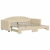 vidaXL Pat de zi cu extensie, crem, 90x200 cm, textil