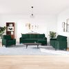 vidaXL Set canapele cu perne/rulouri, 4 piese, verde &icirc;nchis, catifea