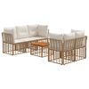 vidaXL Set de canapele de exterior 6 buc. Alb Natural și Crem
