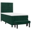 vidaXL Pat box spring cu saltea, verde &icirc;nchis, 90x200 cm, catifea