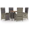 vidaXL Set mobilier de grădină cu perne, 5 piese, gri, poliratan