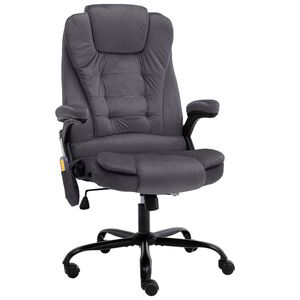 vidaXL Scaun de masaj pentru birou, gri închis, catifea