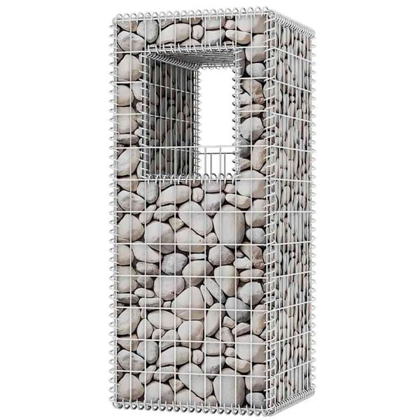 vidaXL St&acirc;lpi coș gabion/jardiniere din oțel, 2 buc., 50 x 50 x 120 cm