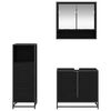 vidaXL Set de mobilier pentru baie 3 pcs Stejar Negru Lemn compozit