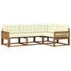 vidaXL Set de canapele de exterior 4 buc. Natural și Crem