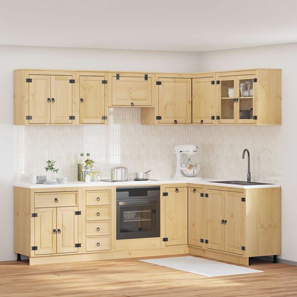 vidaXL Dulap cu sertar cu raft SKI 10 pcs Maro Miere Lemn de pin masiv