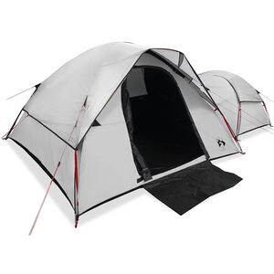 vidaXL Cort camping, 5 persoane, alb, țesătură opacă, impermeabil