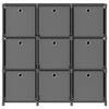 vidaXL Raft 9 cuburi cu cutii, gri, 103x30x107,5 cm, material textil