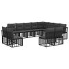 vidaXL Set de canapele de exterior cu pernă 12 pcs Negru și Gri &icirc;nchis