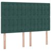 vidaXL Pat cu saltea și LED Verde &icirc;nchis 140 x 190 cm Catifea