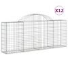 vidaXL Coșuri gabion arcuite 12 buc, 200x30x80/100cm, fier galvanizat