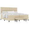vidaXL Pat cu arcuri cu headboard Crem 200 x 200 cm țesătură
