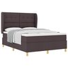 vidaXL Pat cu arcuri cu headboard Maro &icirc;nchis 200 x 140 cm țesătură