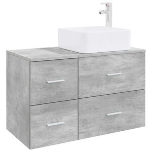 vidaXL Set de mobilier pentru baie 2 pcs Gri Beton Lemn prelucrat