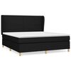 vidaXL Pat box spring cu saltea, negru, 160x200 cm, textil