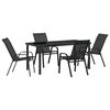 vidaXL Set de masă pentru grădină 5 buc. Negru