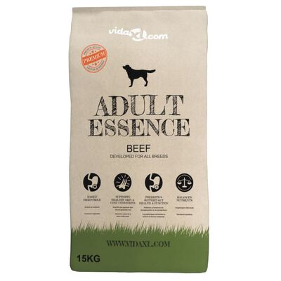 vidaXL Hrană de câini uscată premium Adult Essence vită 15 kg