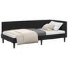 vidaXL Cadru de pat colțar cu headboard Negru 100 cm x 200 cm Catifea