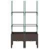 vidaXL Jardinieră de grădină cu spalier, maro, 80x40x142,5 cm, PP