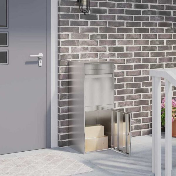 vidaXL Cutie pentru colet Negru 41 x 38 x 103 cm Oțel inoxidabil