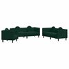 vidaXL Set canapea cu perne, 3 piese, verde &icirc;nchis, catifea