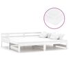 vidaXL Pat extensibil de zi, 2x(90x200) cm, alb, lemn masiv de pin