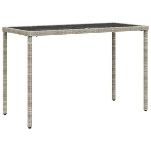 vidaXL Masă de grădină cu blat din sticlă gri deschis, 115x54x74 cm