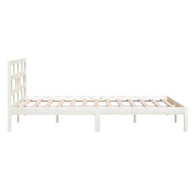 vidaXL Cadru pat, alb, 140x200 cm, lemn masiv de pin
