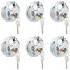 vidaXL Lacăte disc cu chei 6 buc. Argintiu 8 x 2.8 x 8 cm