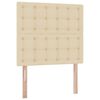 vidaXL Pat cu saltea și LED cu saltea Creme 90 x 190 cm Poliester