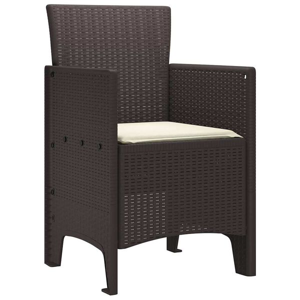 vidaXL Scaun pentru Grădină 4 pcs Maro Dimensiune: 53 x 49 x 85 cm