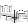 vidaXL Cadru pat metalic cu tăblii de cap/picioare, negru, 80x200 cm