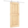 vidaXL Ușă glisantă Natural și Alb 85 x 210 cm Lemn de Pin Solid