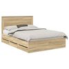 vidaXL Cadru de pat Stejar Sonoma 140 x 190 cm Lemn Ingineresc