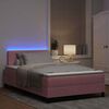 vidaXL Pat cu arc LED cu saltea cu headboard Roz 120 x 190 cm Catifea