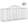 vidaXL Coșuri gabion arcuite 7 buc, 200x50x80/100 cm, fier galvanizat