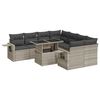 vidaXL Set canapele de grădină cu perne, 9 piese gri deschis poliratan